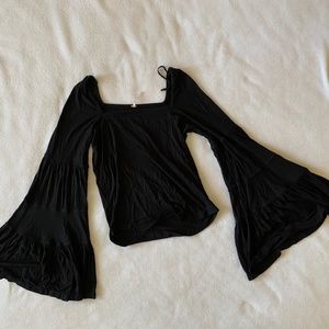 Free People Bell Sleeve Top with Square Neckline